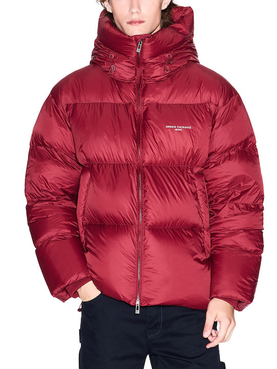 Armani Exchange Geacă Puffer Burgundy