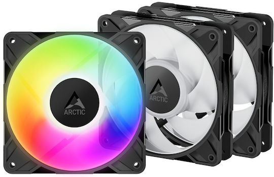 Arctic P12 Pro Reverse Blade Case Fan 120mm (3000rpm / 73cfm) με RGB Φωτισμό και Σύνδεση 3-Pin / 4-Pin PWM 3τμχ