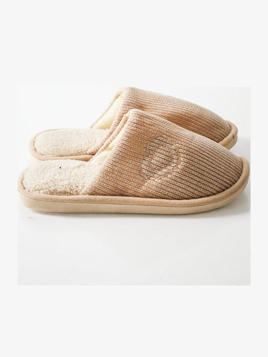 The Shoemart Χειμερινές Γυναικείες Παντόφλες Μπεζ