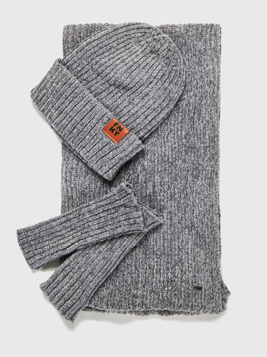 Beanie Beanie with Rib Knit in Gray color
