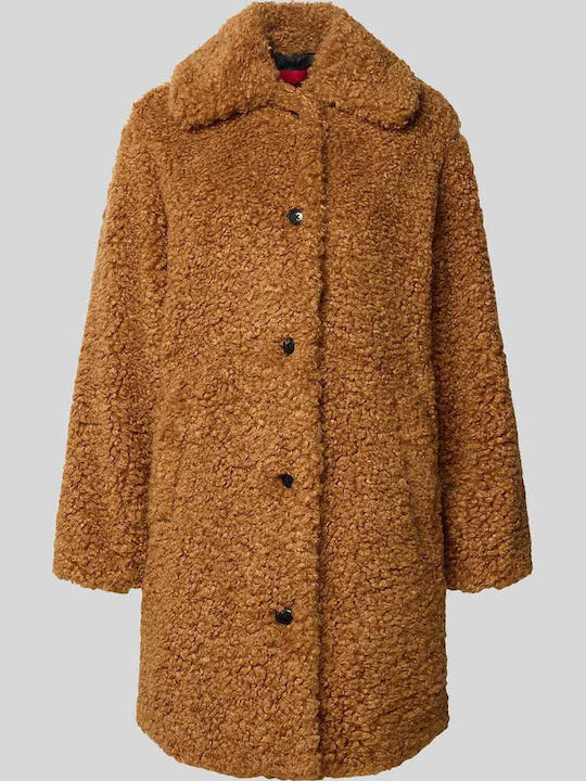 Hugo Boss Damen Brown Mantel Teddy mit Knöpfen 50547631-230