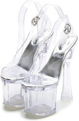 Sandals Elegant Transparent Ψηλά Διάφανα