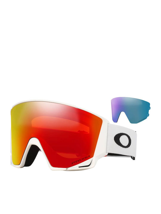 Oakley L Snow Ski & Snowboard Goggles Kids White with Lens in Red Color