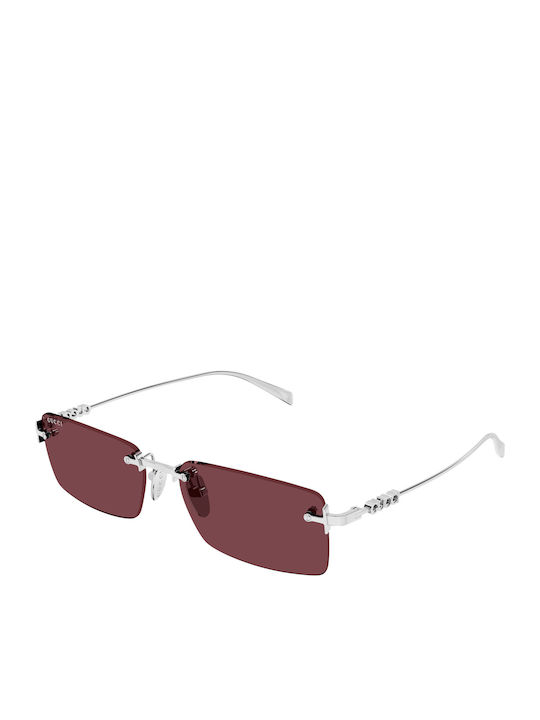 Gucci Unisex Sunglasses with Silver Metal Frame...