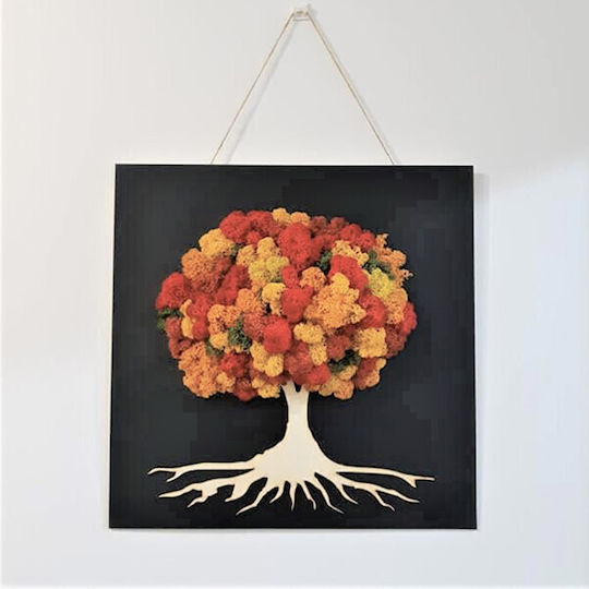 Natural Lichen Painting Autumn Landscape