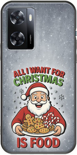 All I Want Christmas Is Food Oppo A57 4G Черен TPU Силиконов Калъф