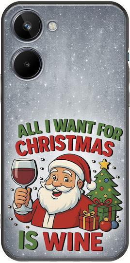 All I Want Christmas Is Wine Realme 10 4g Черен TPU Силикон