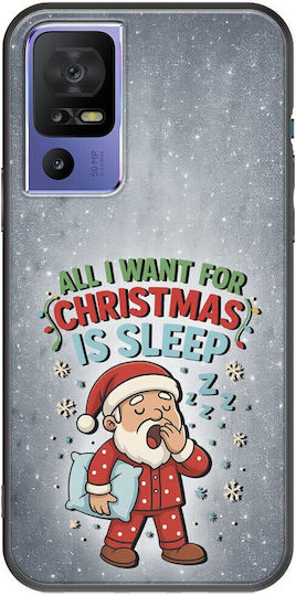 All I Want De Crăciun Este Somnul TCL 40 SE Black TPU Husa Neagră Din Silicon