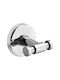 Bronze Art Bathroom Hook Double with Screws 70x9cm Inox Silver