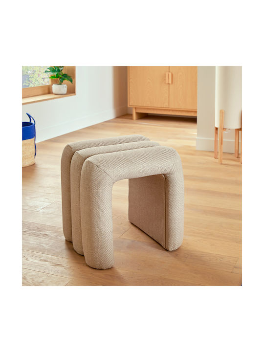 Stool For Living Room Upholstered with Leatherette A-s Sisco Klay 43x42x44cm