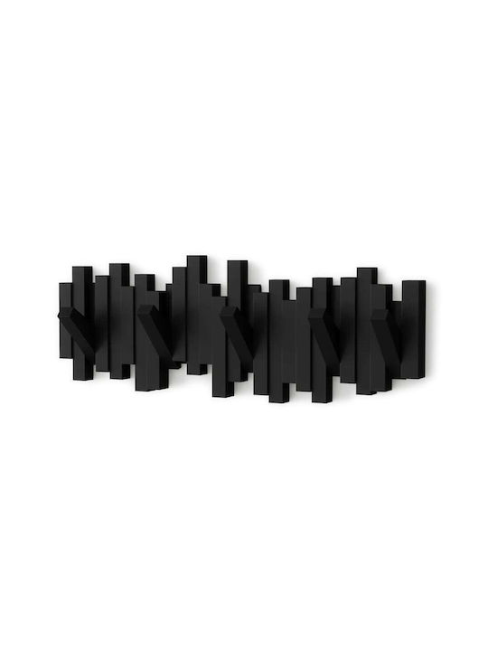 Umbra Κρεμάστρα Τοίχου Sticks Πλαστική 5 Θέσεων Μαύρη 49x3x18cm