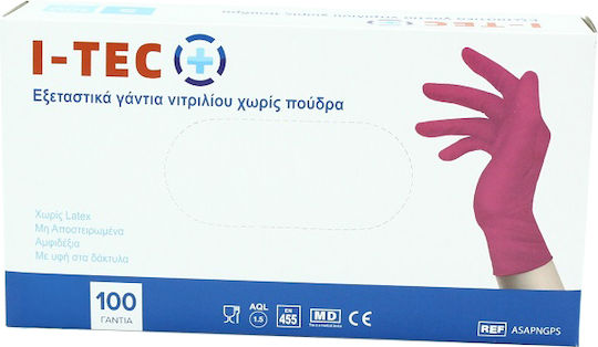 i-tec Examination Nitrile Examination Gloves Powder Free Pink 100pcs