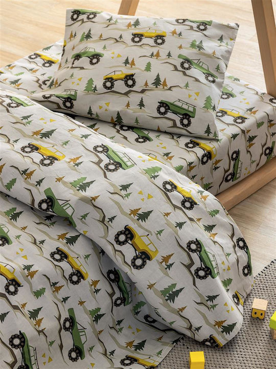 Palamaiki Set Cearceafuri Pentru Copii Single MK775 Verde 170x260cm