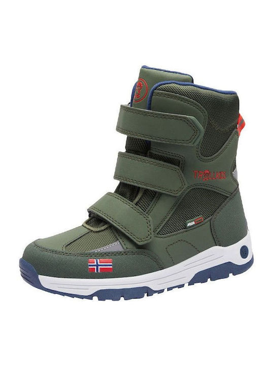 Kids Snow Boots with Velcro Green