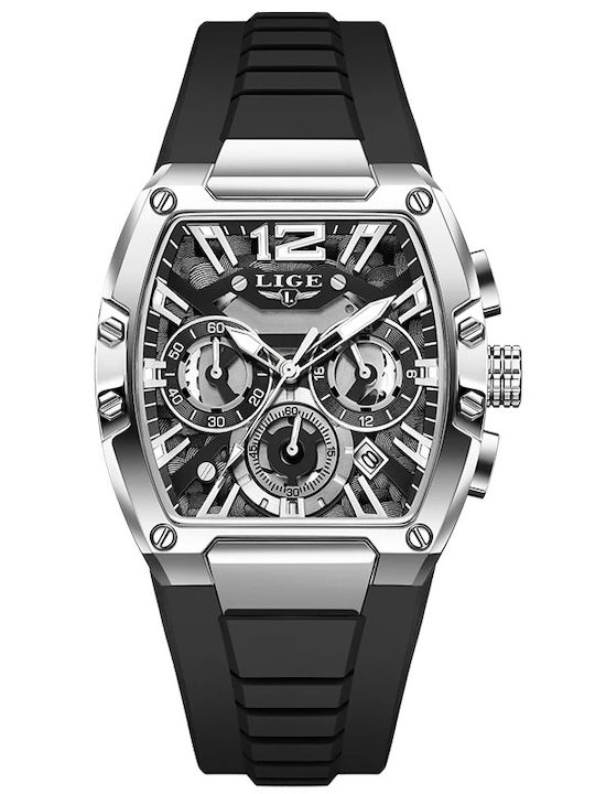 Lige Men's Watch 28mm Automatic with Black Rubb...