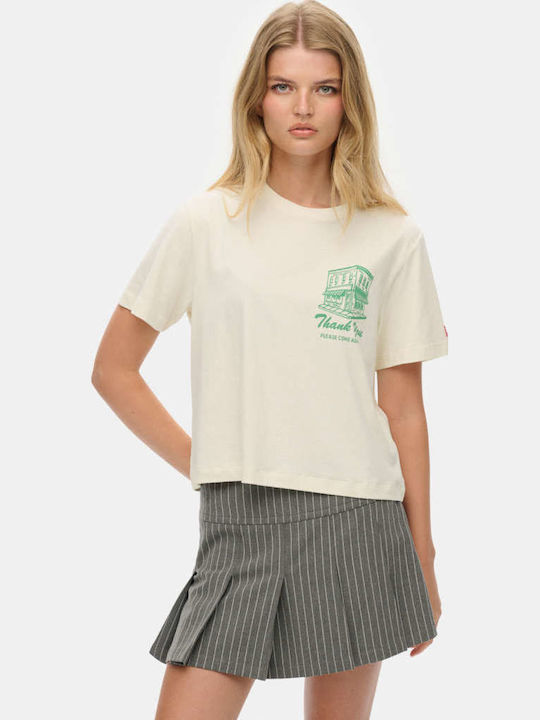 Superdry Дамска Тениска Бежова
