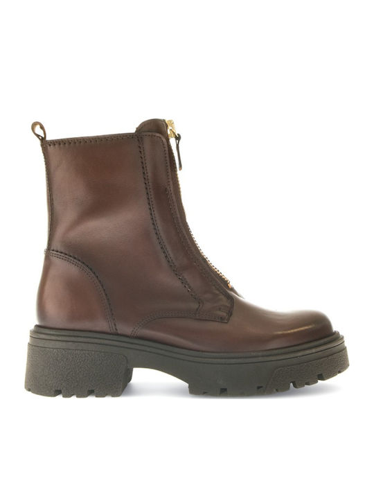 Gabor Leather Women's Ankle Boots Brown