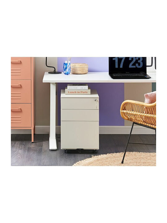 Schublade Büro Berwyn 1521 mit Rollen White 39x...