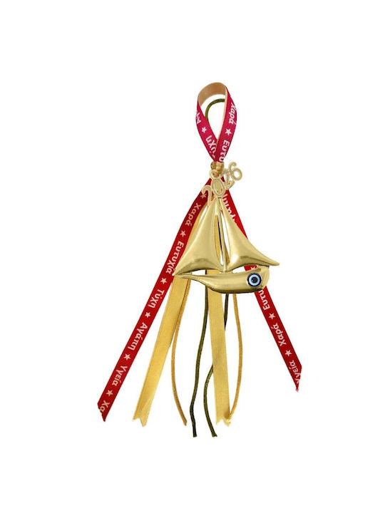 Tatu Moyo Handmade Hanging Lucky Charm Boat Gold 2026 26cm 1pcs