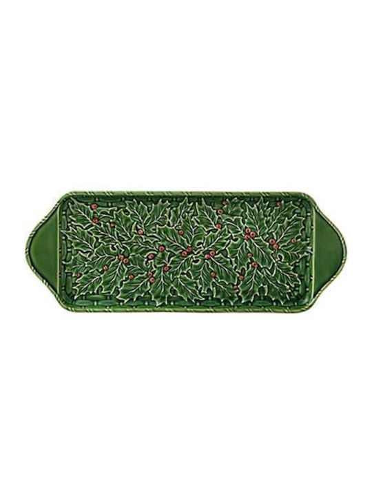 Bordallo Pinheiro Weihnachtlicher Salve Keramik Grüns L46xB27cm.