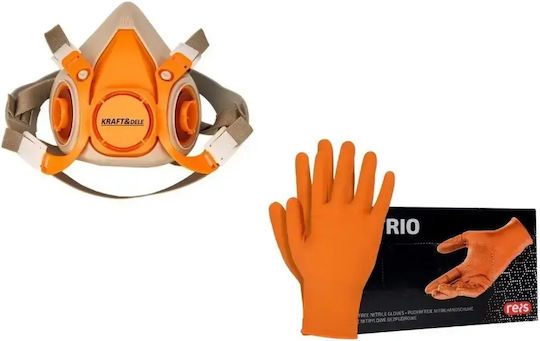 Set Echipament de Protecție pentru Vopsitor Mască pentru Vopsitor + Filtru + Mănuși din Nitril Mărimea S