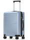 Nautica Large Travel Suitcase Hard Silver with 4 Wheels Height 74cm