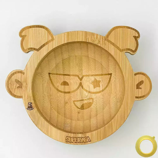 Pandaboo Baby Food Bowl made of Bamboo Yellow