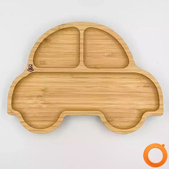 Pandaboo Baby Food Plate made of Bamboo Orange