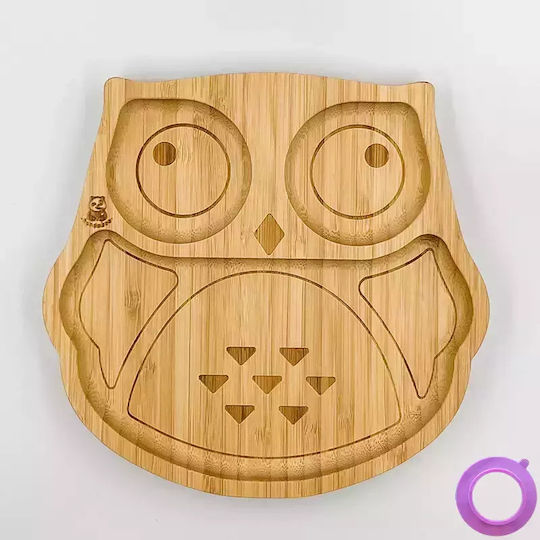 Pandaboo Baby Food Plate made of Bamboo Purple