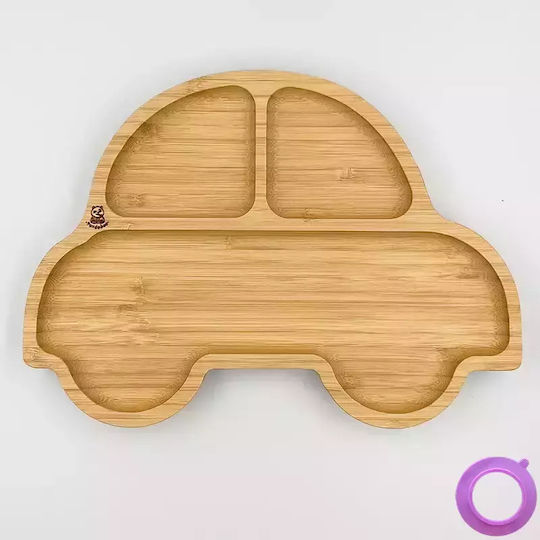 Pandaboo Baby Food Plate made of Bamboo Purple