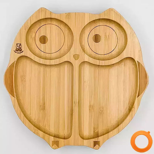 Pandaboo Παιδικό Πιάτο Φαγητού από Bamboo Πορτοκαλί