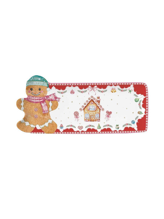 Marva Christmas Platter Porcelain Multicolored L36xW16cm.
