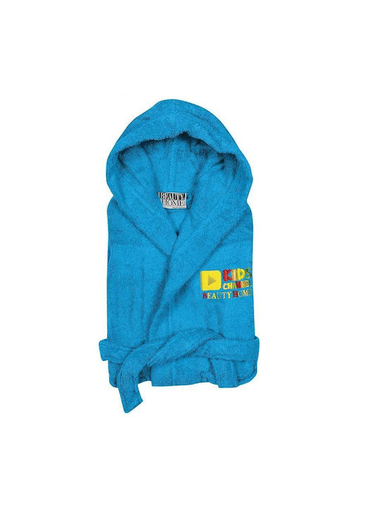 Beauty Home Kids Hooded Bathrobe Grey, Blue