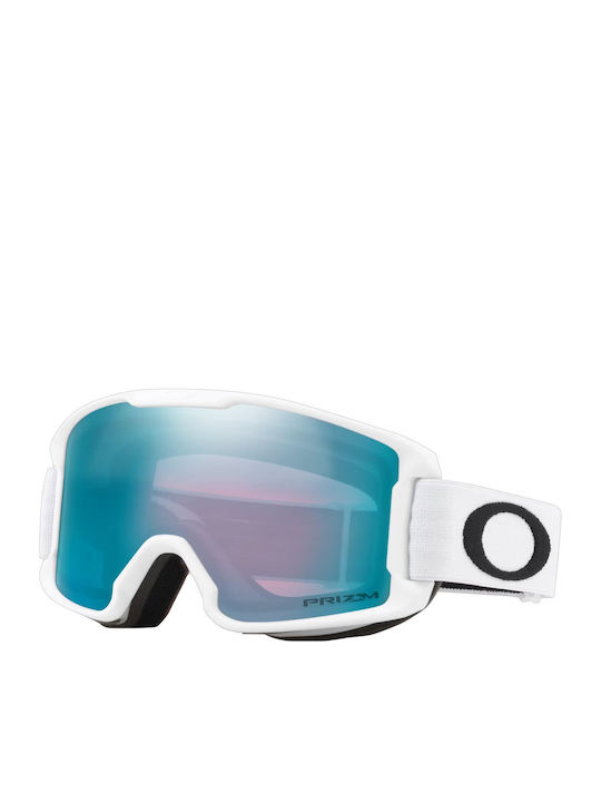 Oakley Snow Mască de schi și snowboard pentru adulți albă cu lentilă fumurie albastră