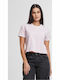Damen T-Shirt Blushed Rose, White