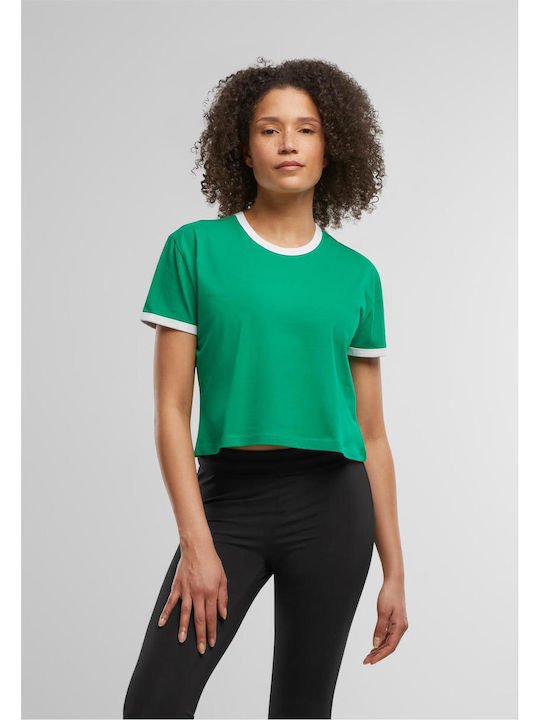 Urban Classics Дамска Тениска Froggreen/бяла