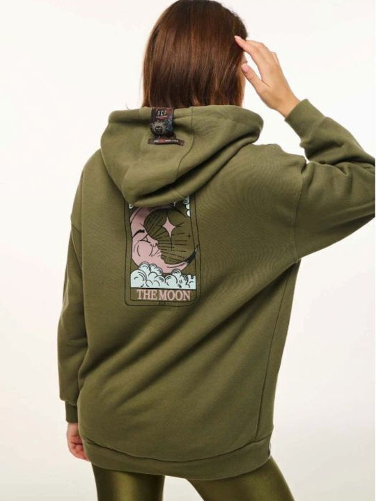 The Moon Women's Sweatshirt Hooded Khaki