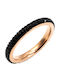 Poco Loco Ring with Zircon made of Steel Gold Plated