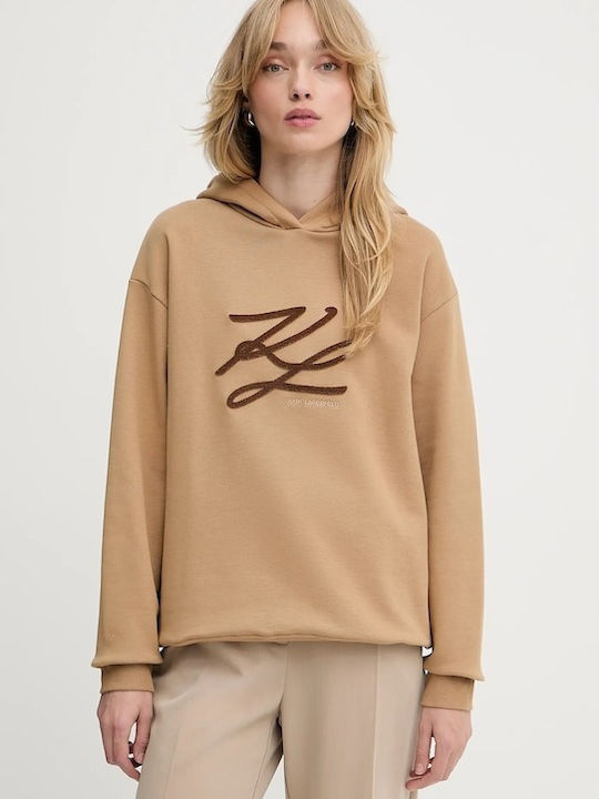 Women's Sweatshirt Hooded Beige