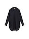 Damen Seidig Hemd Black