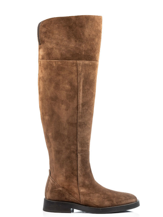 Leather Riding Boots Gray