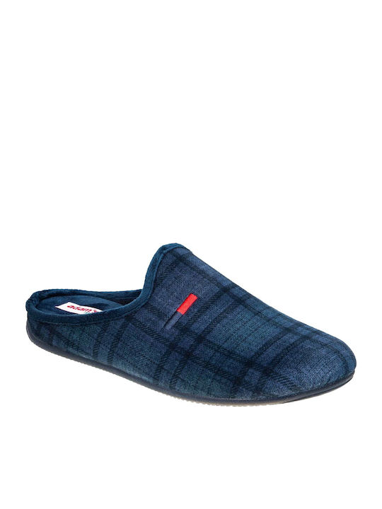 Adam's Shoes Χειμερινές Ανδρικές Παντόφλες Μπλε