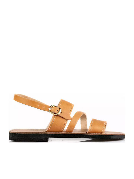 Flache Sandalen für Damen in Tabac Braun Farbe