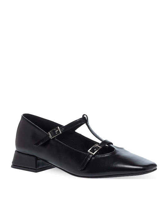Damen Ballerinas Mary Jane Schwarz