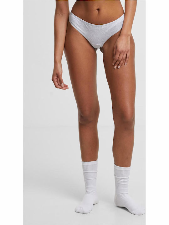 Baumwolle Damen-Slips Brazil MultiPack Schwarz Weiß Heather Grey