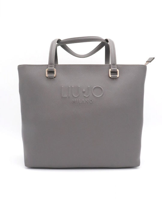 Logo Γυναικεία Tote Τσάντα Γκρι