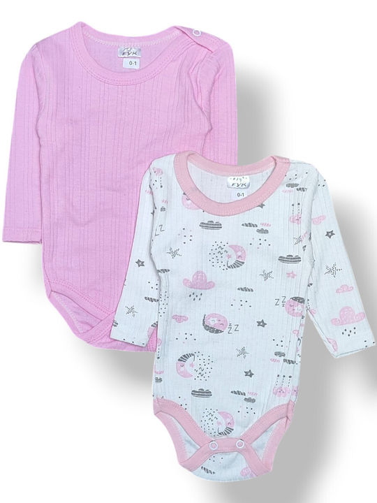 Babydom Set Bodysuits Pink Ecru 2 Pieces