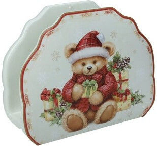 Brandani Christmas Porcelain Napkin Holder Coccole