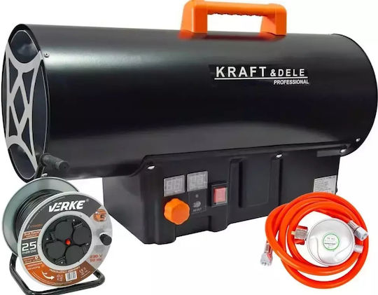 Kraft&dele Kd11706 Încălzitor pe Gaz 40kw Termostat Tambur Prelungitor 20m 3x2.5mm