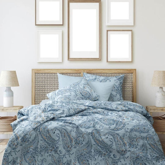 Majoli Bahar Set Huse Pentru Pilote 100% Bumbac 200x220cm Dublu Cu 2 Fețe De Pernă & 1 Cearșaf Storm